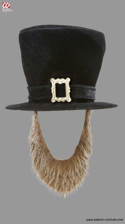 Black Velvet Top Hat with Beard