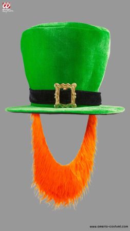 Green Velvet Top Hat with Beard