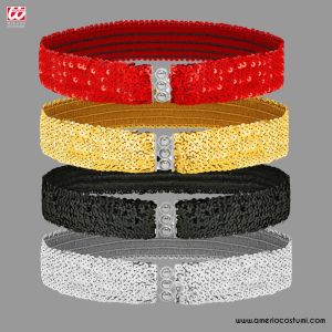 Elasticated belt with sequins