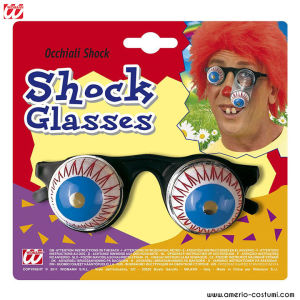 Schock-Brille mit Federn