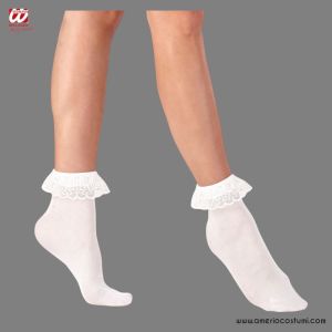 Chaussettes blanches avec décorations en dentelle