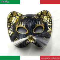 Maschera GATTONE GLITTER - NERO