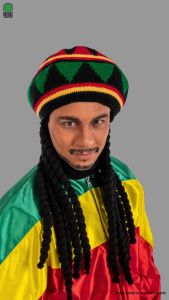 Chapeau Rasta avec Cheveux