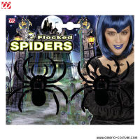 Pcs. 2 Flocked Spiders 10 cm