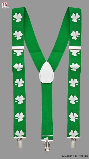 St. Patrick's Day Suspenders with Shamrocks