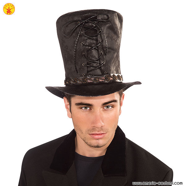 Cappello cilindro nero black topper hat - Abiti e Maschere