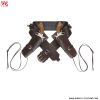 Brauner Western-Gürtel mit Doppelholster