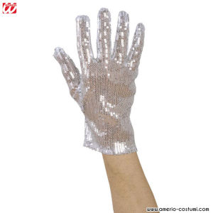 GLOVE WITH SEQUIN - SILVER