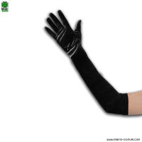 PAIRS OF WHITE STRETCH SATIN GLOVES - 50 cm