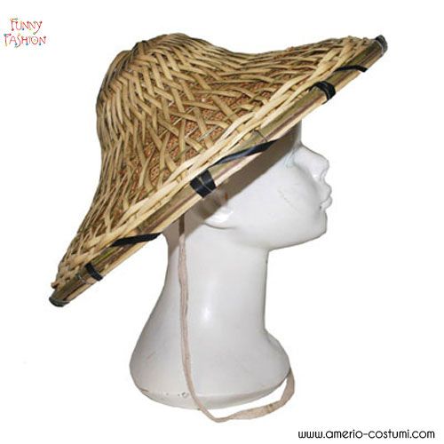 Cappello di bambù Cappello tradizionale cinese antico Tessuto con cura di  alta qualità Diametro 18 / Profondità 4 o 46 cm / 10 cm -  Italia