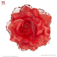 Red Glitter Hair Clip Rose