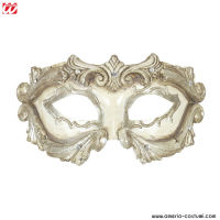 Maschera COLOMBINA BAROCCA AVORIO CON STRASS LUSSO