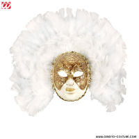 Maschera FIDELIO CON PIUME BIANCHE LUSSO