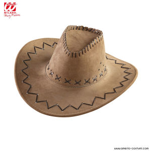 CAPPELLO COWBOY SCAMOSCIATO - MARRONE