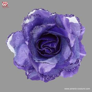 Rosa per capelli Viola con glitter