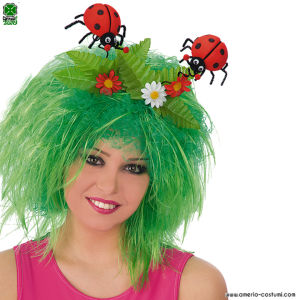 Stirnband mit Marienkäfern und Blumen