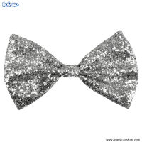 Noeud Papillon Paillettes Argent 