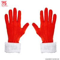 SANTA CLAUS GLOVES WITH PLUSH FINISH