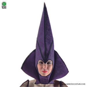 Chapeau de sorcière violet avec col