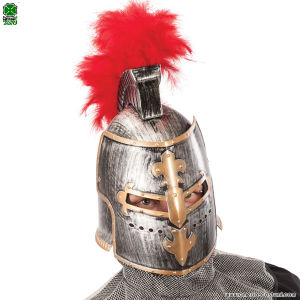 MEDIEVAL HELMET WITH CREST AND VISOR