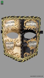 Zweifarbige venezianische Bautta-Maske