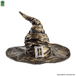 Cappello STREGA ORO in tessuto arricciato con fibbia 42 cm