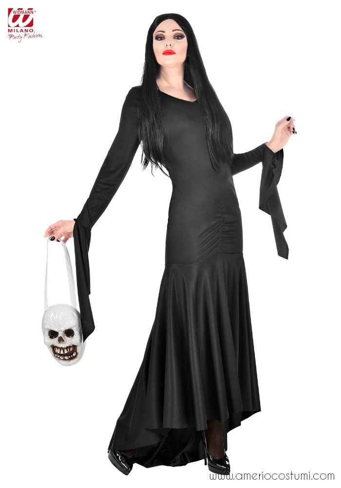 Costume Morticia Famiglia Addams donna più terrificante di Halloween