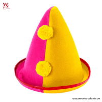 Sombrero de payaso de fieltro en forma de cono