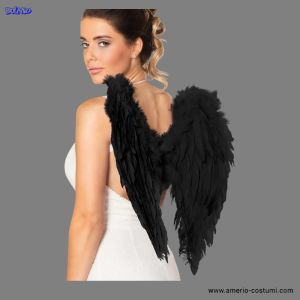 Ailes d'ange en plumes - 50x50 cm - Noir