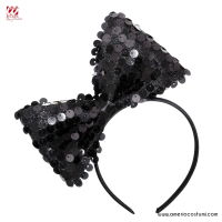 Black Sequin Bow Headband