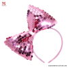 Pink Sequin Bow Headband