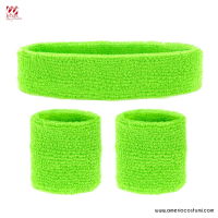 Conjunto de Diadema y Pulseras Flúor Verde