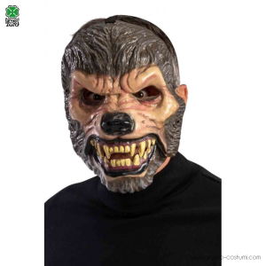 Masque de loup en plastique avec mâchoire mobile