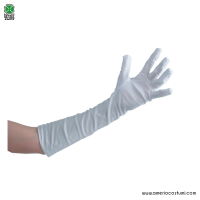 Guantes elásticos blancos 38 cm