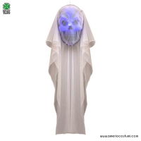 Giant Skeleton Head with Lights and Fabric 200 cm