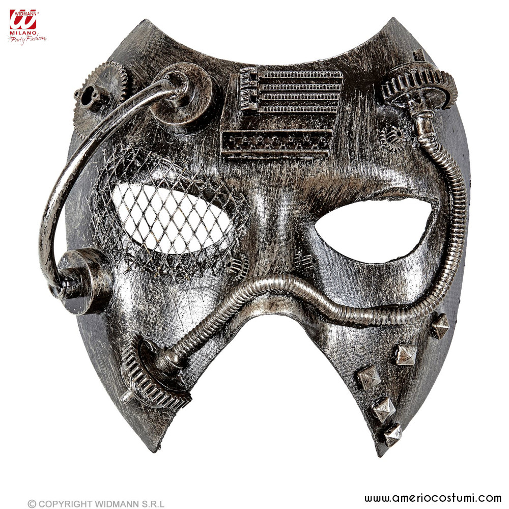 Maschera donna robot argento per travestimenti steampunk