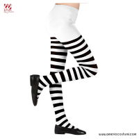 Striped White Black Tights