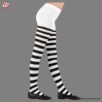 Striped White Black Tights