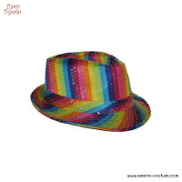 Chapeau à Paillettes Arc-en-ciel 