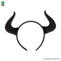 Black devil headband in fabric