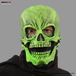 Maschera UV Green Glow Sock Skull