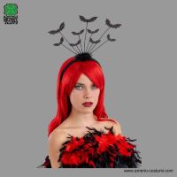 Headband with Bats and Marabou