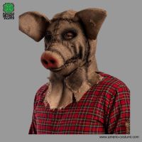 Masque Cochon Horreur en toile de jute