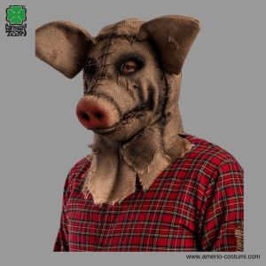 Horror Pig Mask with Burlap