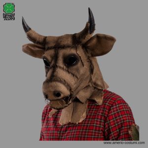 Horror Bull Mask with Burlap