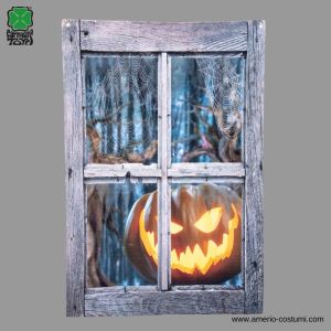 Horror Pumpkin Window Curtain