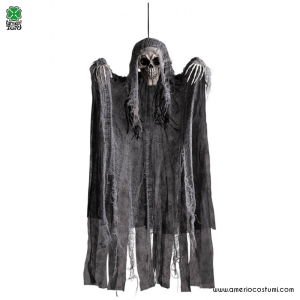 Hanging Skeleton with Grey Robe 90 cm