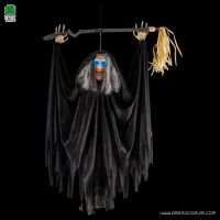 Hanging Witch with Broom LSM 110 cm