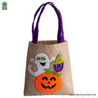 Bolsa de Halloween en Yute con Fantasma 40x21 cm