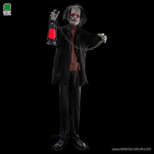 Zombie with Lantern on Pedestal lsm 170 cm